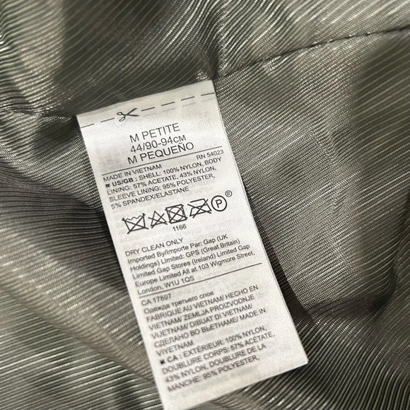 Banana Republic Green Zip Belted Windbreaker Utility Parka Jacket Petite Size M - Picture 6 of 10